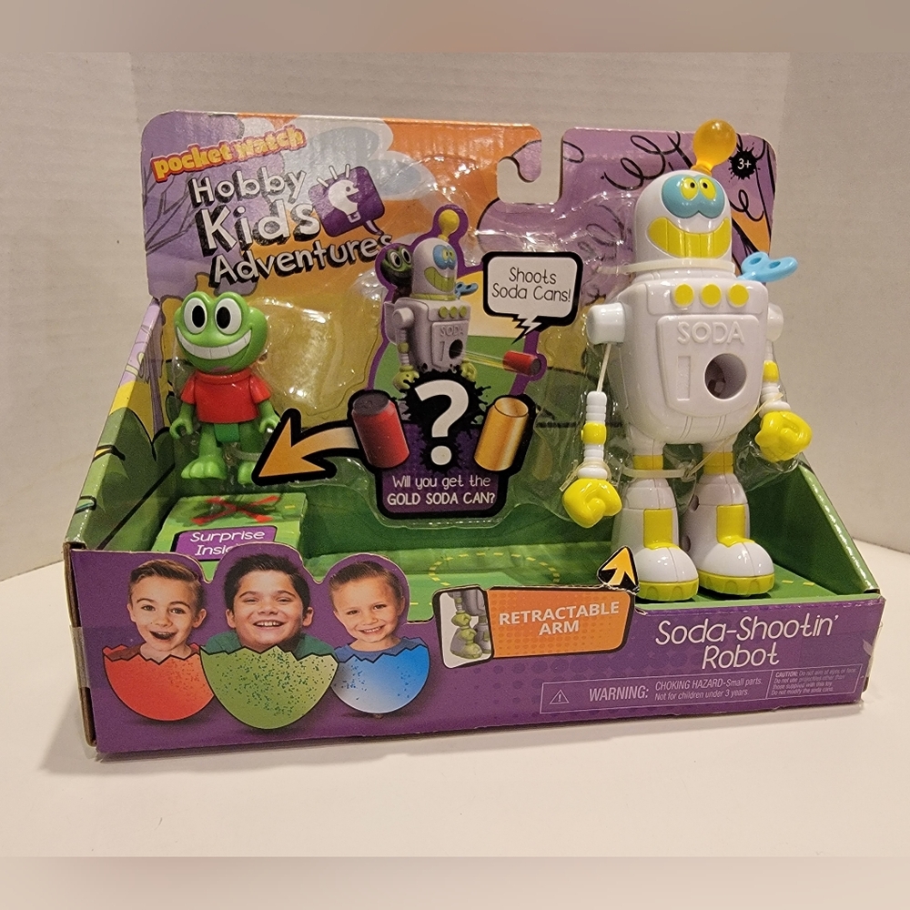 New HobbyKids Action Figures Soda-Shootin'  Robot Pocket Watch Adventures New